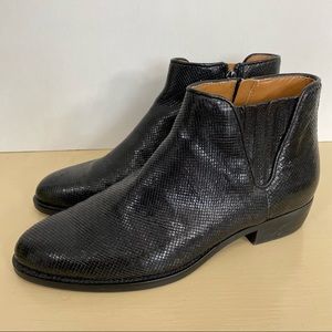 ECCO Angelholm Ankle Boot Size 8-8.5 Black Leather snakeskin